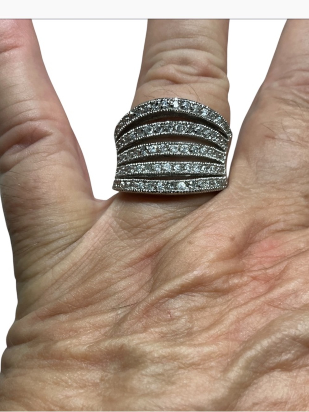 Premier Designs Silver Tone Cubic Zirconia Ring size 10
